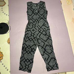 Plenty by Tracy Reese Anthropologie Small Geometic Jumpsuit Black White Viscose